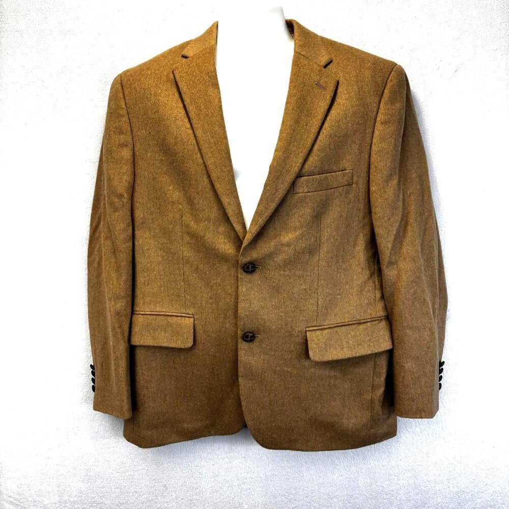NEW Tasso Elba 100% Camelhair Blazer Jacket Mens 40S Tan Lanificio Campore Italy